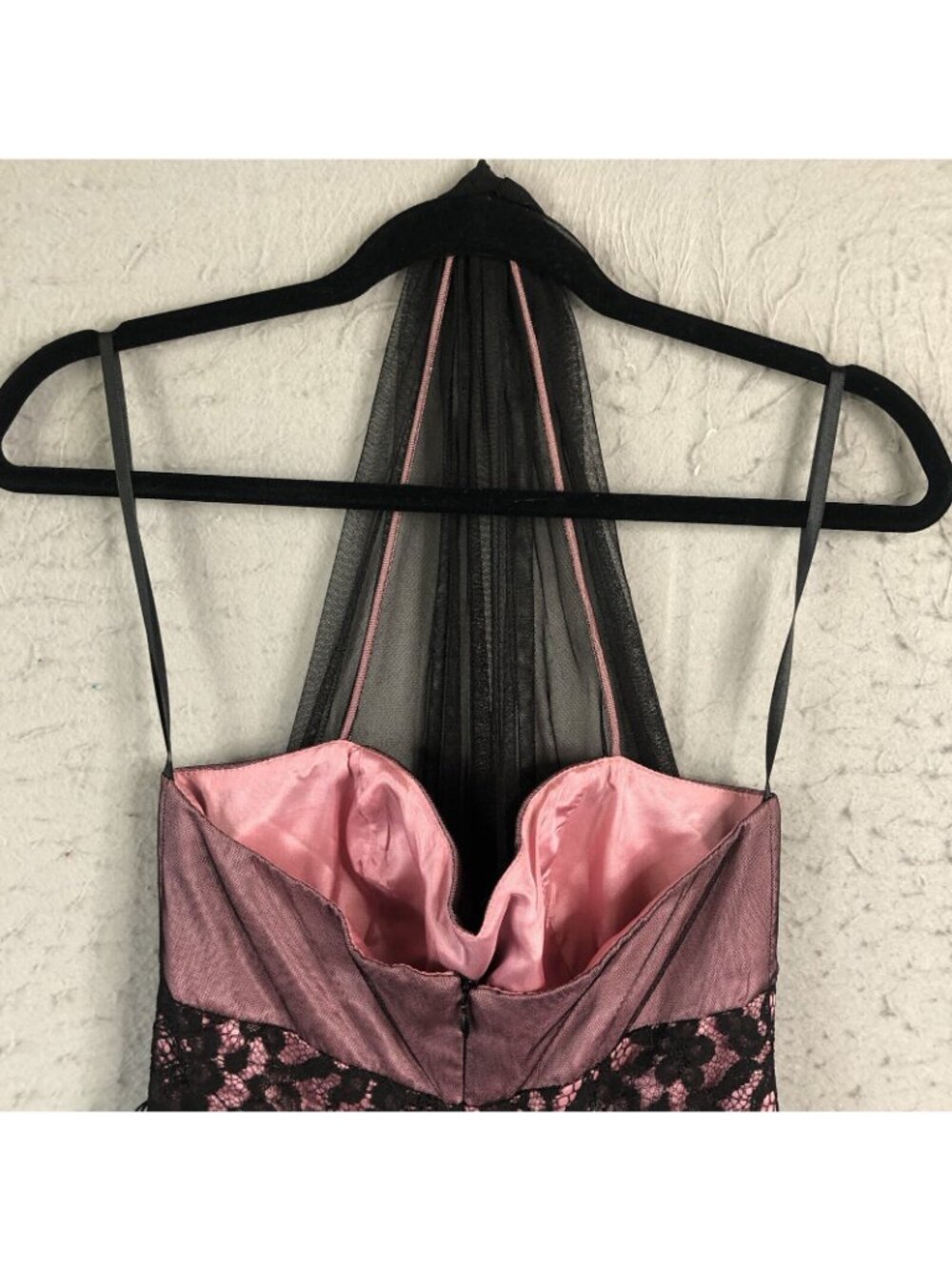 Betsy & Adam Dress Women 6 Purple Black Mesh Whimsigoth Fairy Grunge Y2K Halter - Picture 13 of 16